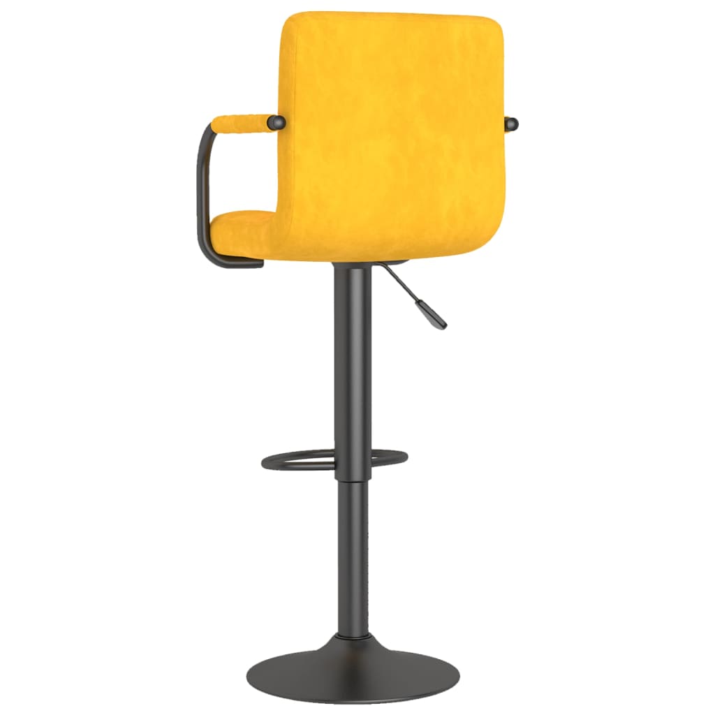 Bancos de bar 2 pcs veludo amarelo mostarda