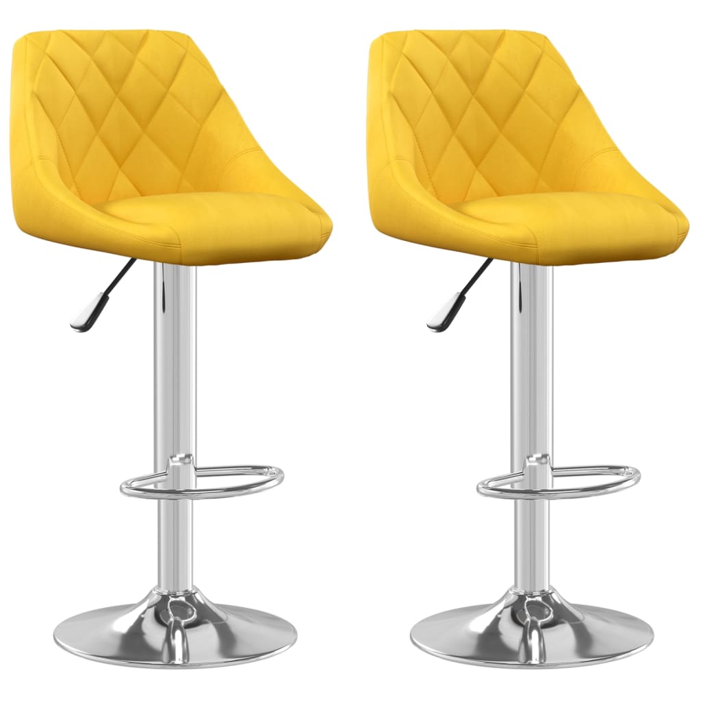 Bancos de bar 2 pcs veludo amarelo mostarda