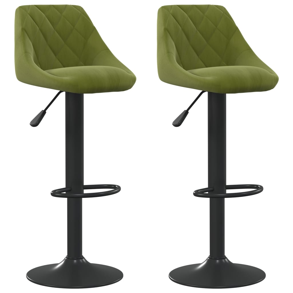 Bancos de bar 2 pcs veludo verde-claro