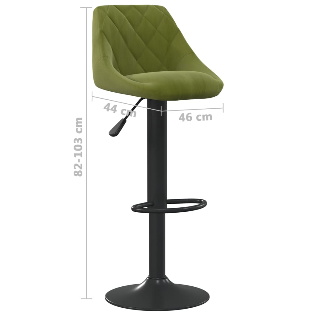 Bancos de bar 2 pcs veludo verde-claro