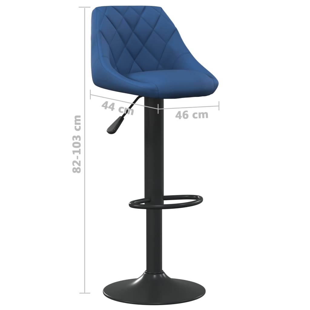 Bancos de bar 2 pcs veludo azul