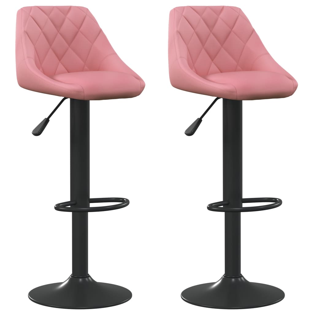 Bancos de bar 2 pcs veludo rosa