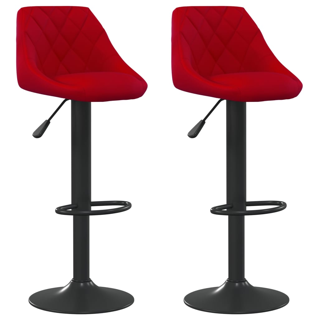 Bancos de bar 2 pcs veludo vermelho tinto