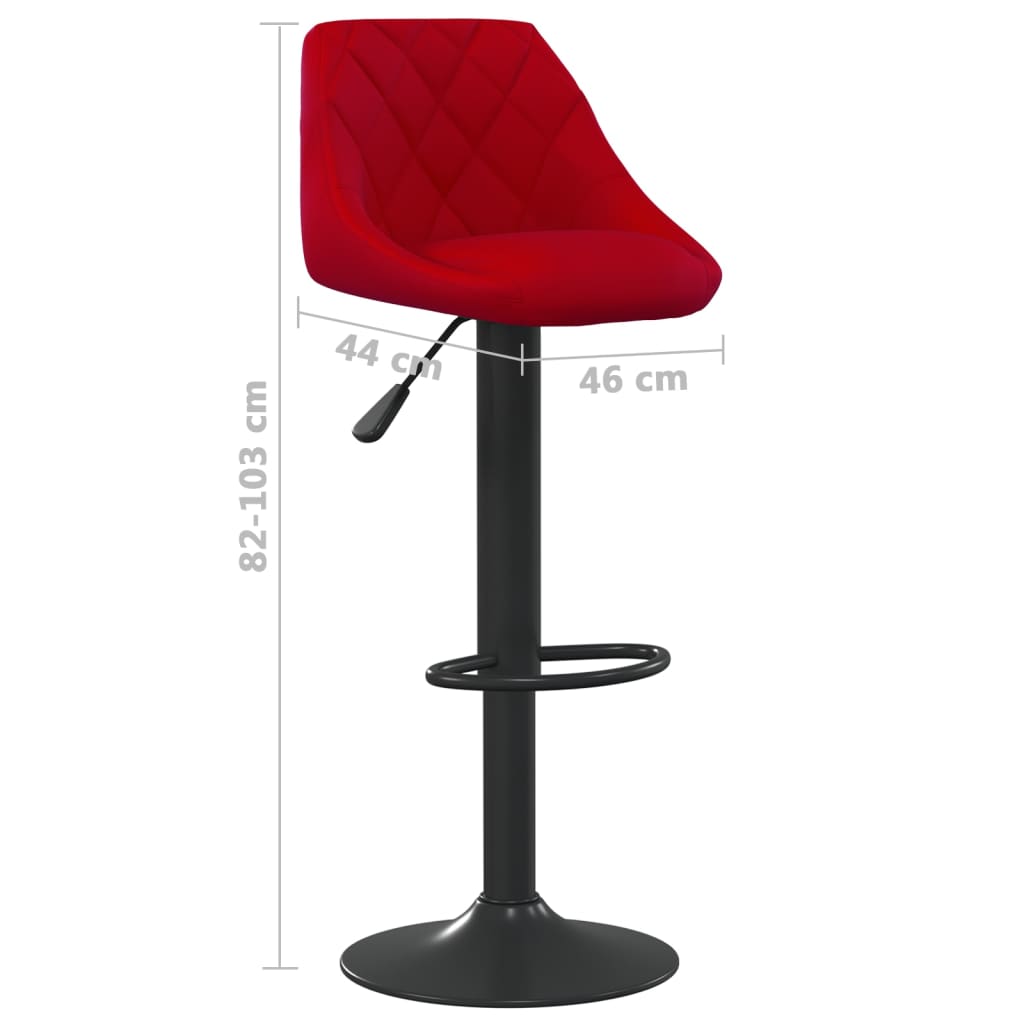 Bancos de bar 2 pcs veludo vermelho tinto