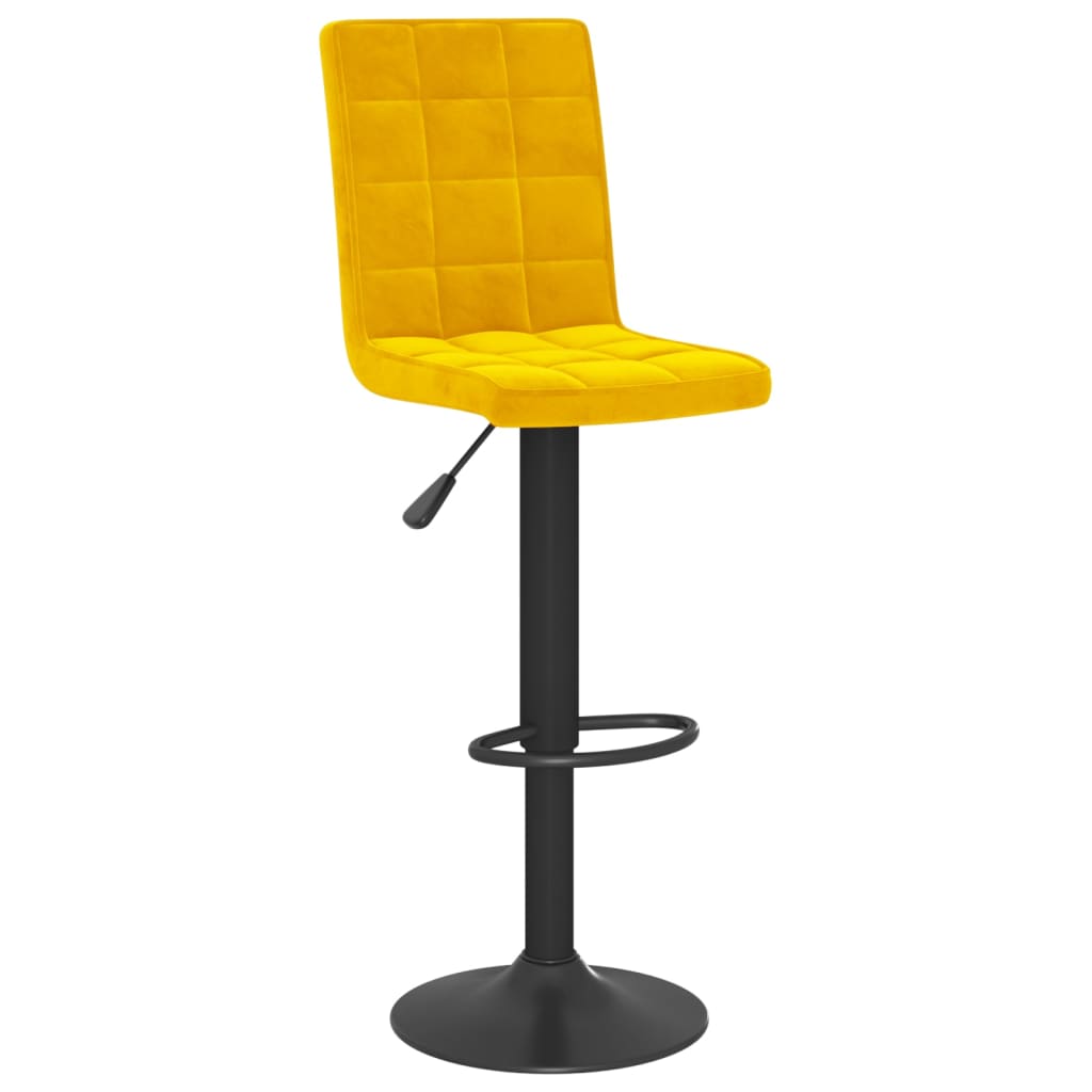 Bancos de bar 2 pcs veludo amarelo mostarda