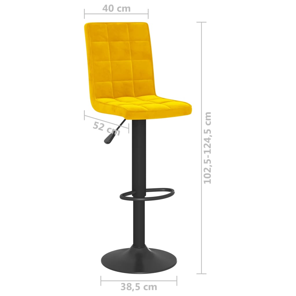 Bancos de bar 2 pcs veludo amarelo mostarda