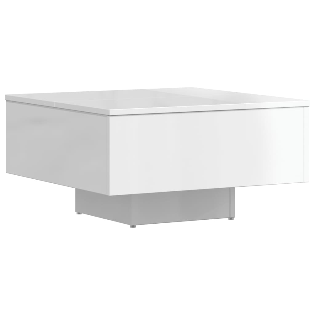 Mesa de centro 60x60x31,5 cm contraplacado branco brilhante