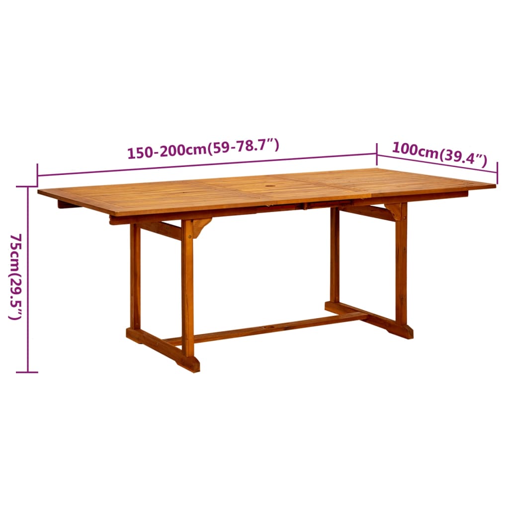 5 pcs conjunto de jantar para jardim madeira de acácia maciça