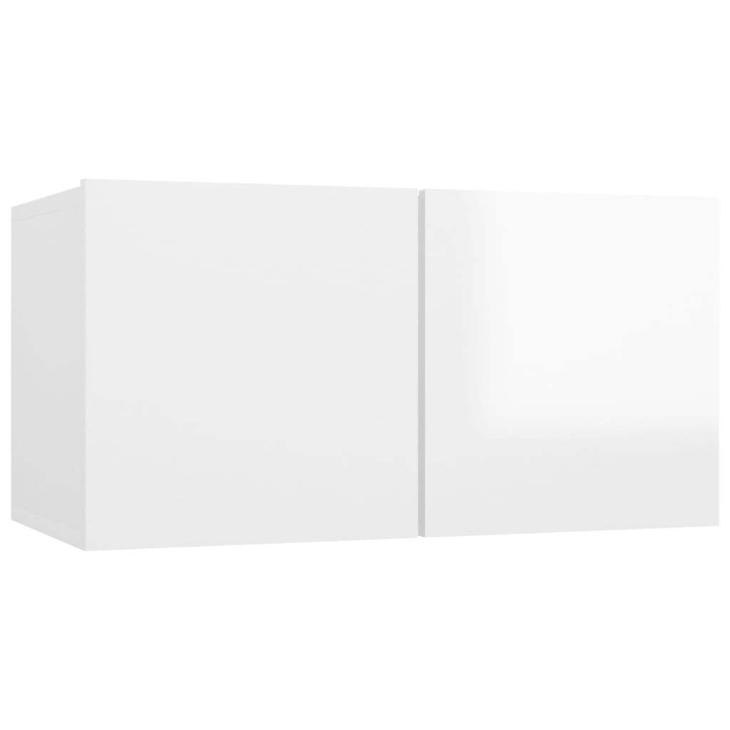 Móveis de TV 4 pcs 60x30x30 cm contraplacado branco brilhante