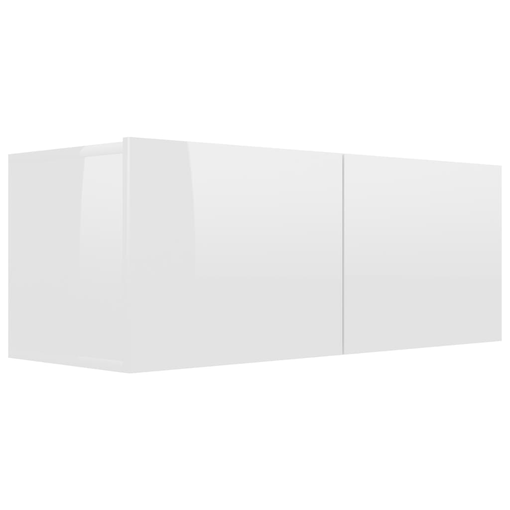 Móveis de TV 4 pcs 80x30x30 cm contraplacado branco brilhante