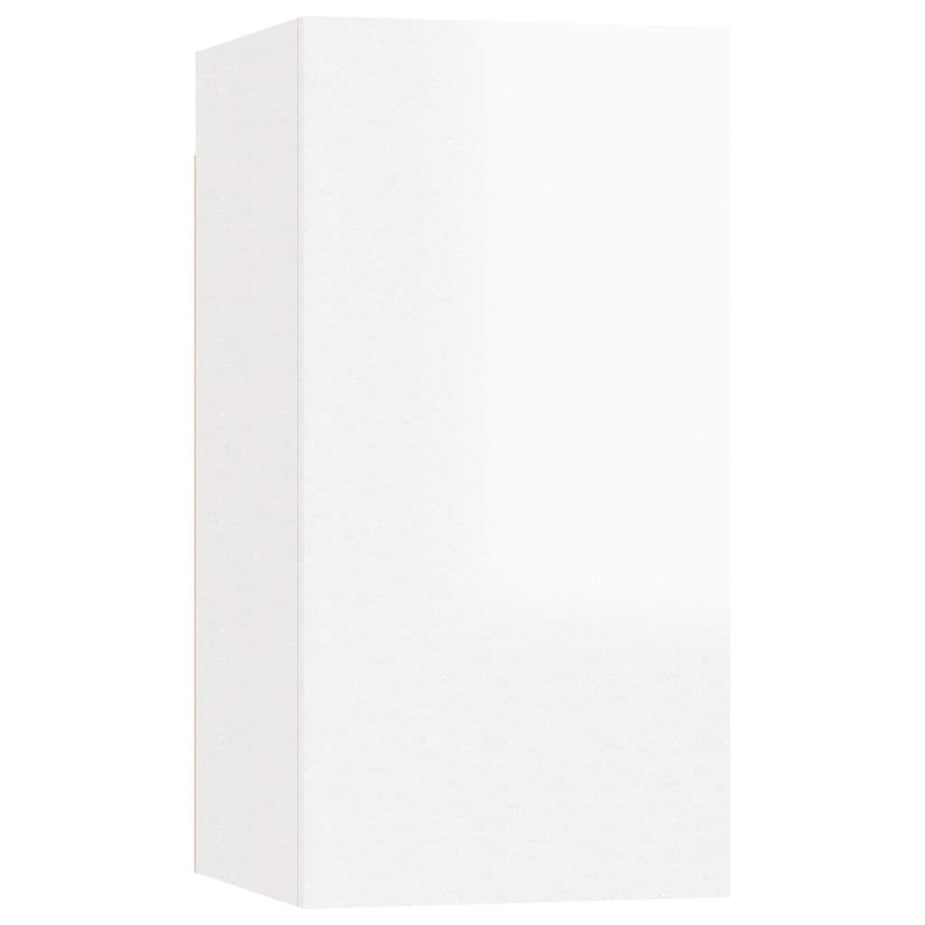 Móveis de TV 4 pcs 30,5x30x60 cm contraplacado branco brilhante