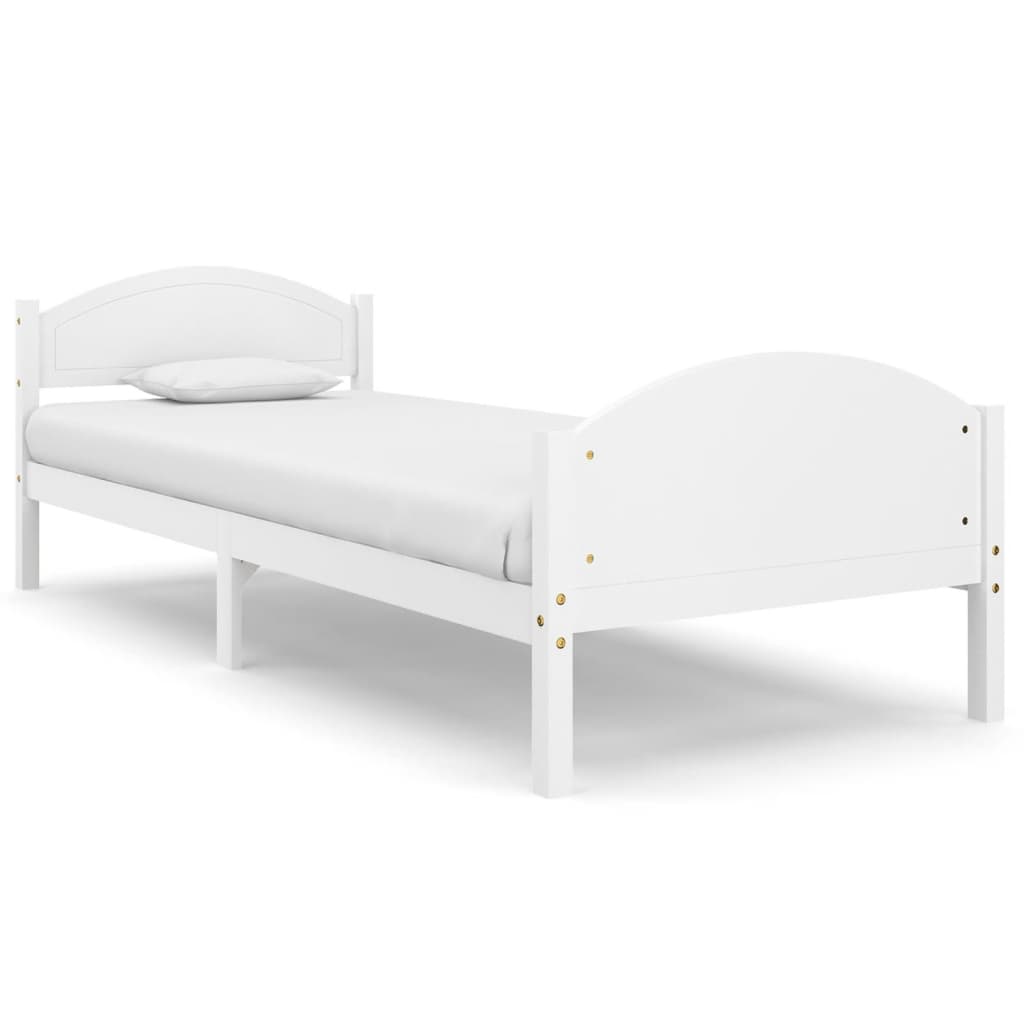 Estrutura de cama 90x200 cm pinho maciço branco