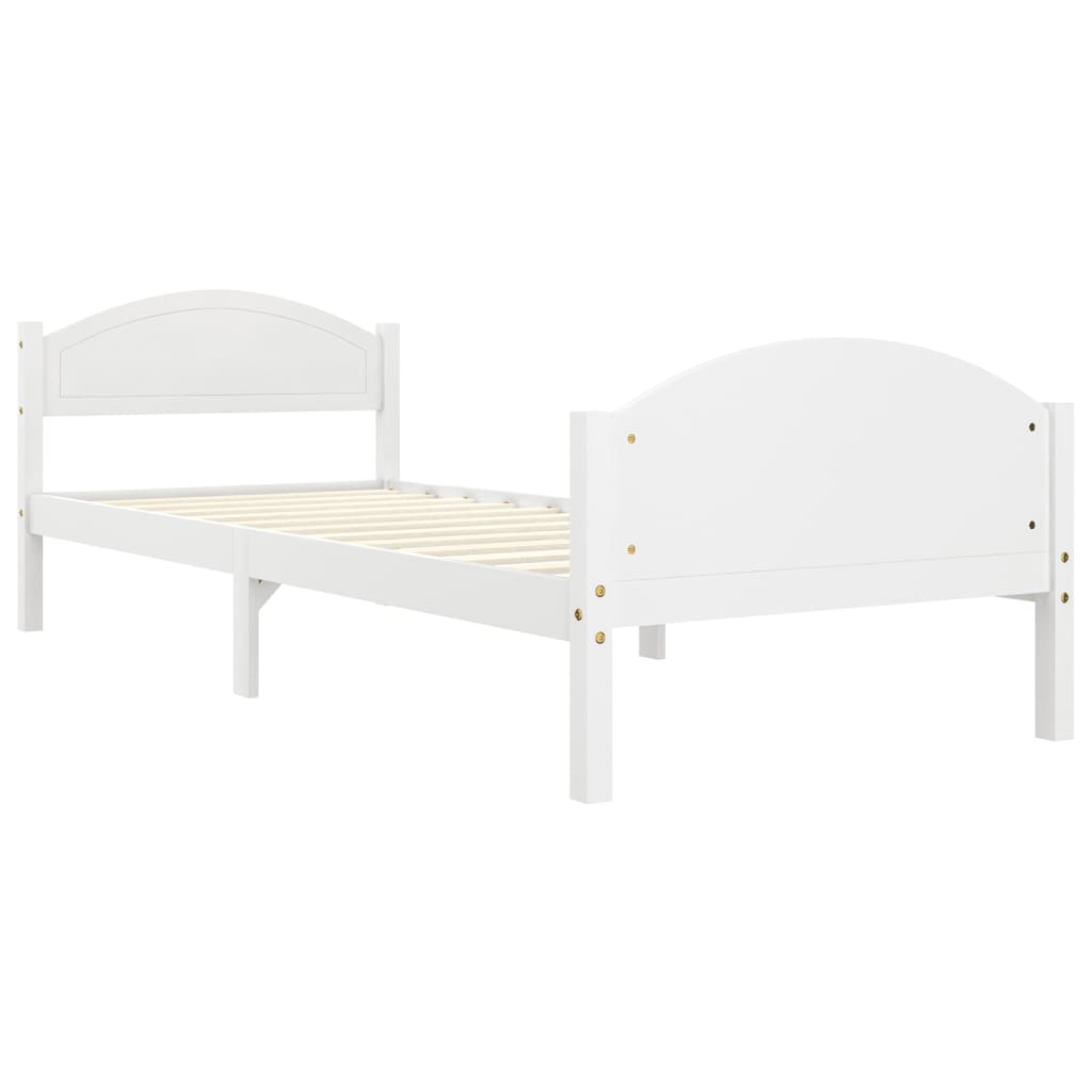 Estrutura de cama 90x200 cm pinho maciço branco