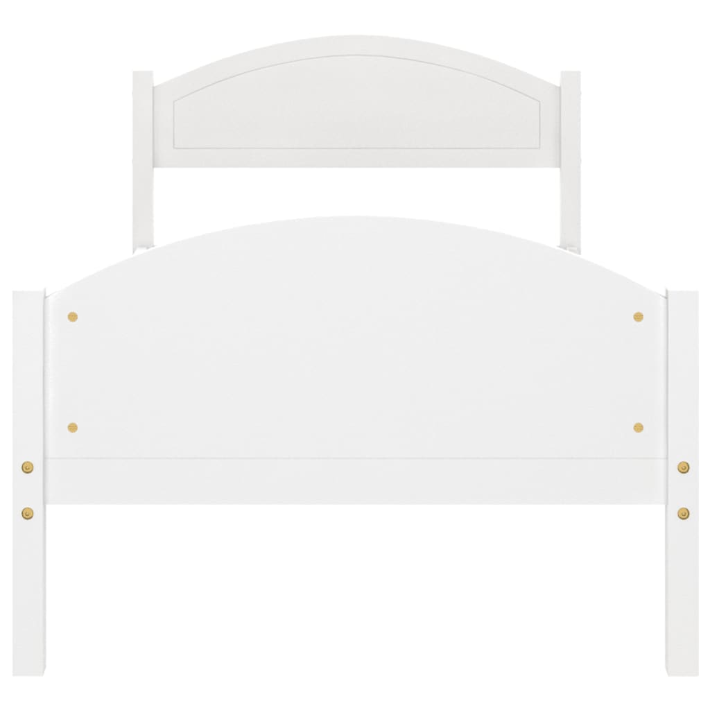 Estrutura de cama 90x200 cm pinho maciço branco