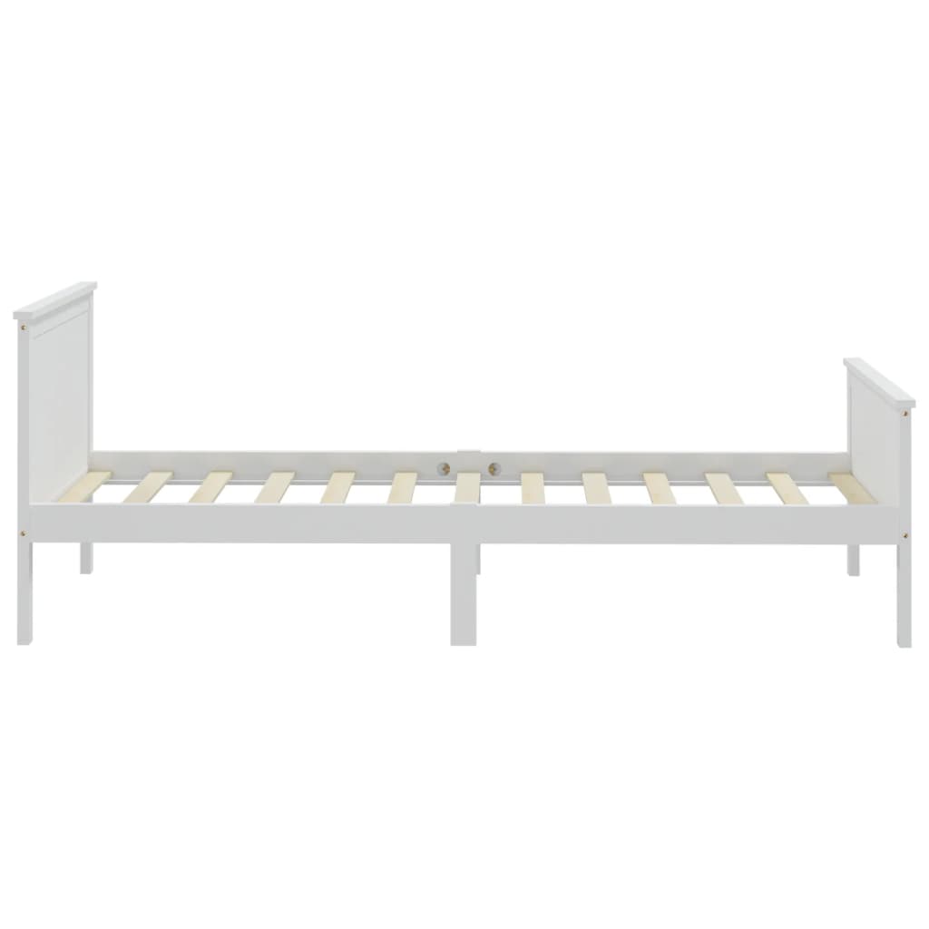 Estrutura de cama 90x200 cm pinho maciço branco