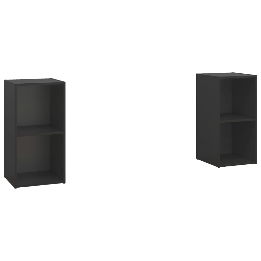 Móveis de TV 2 pcs 72x35x36,5 cm contraplacado preto