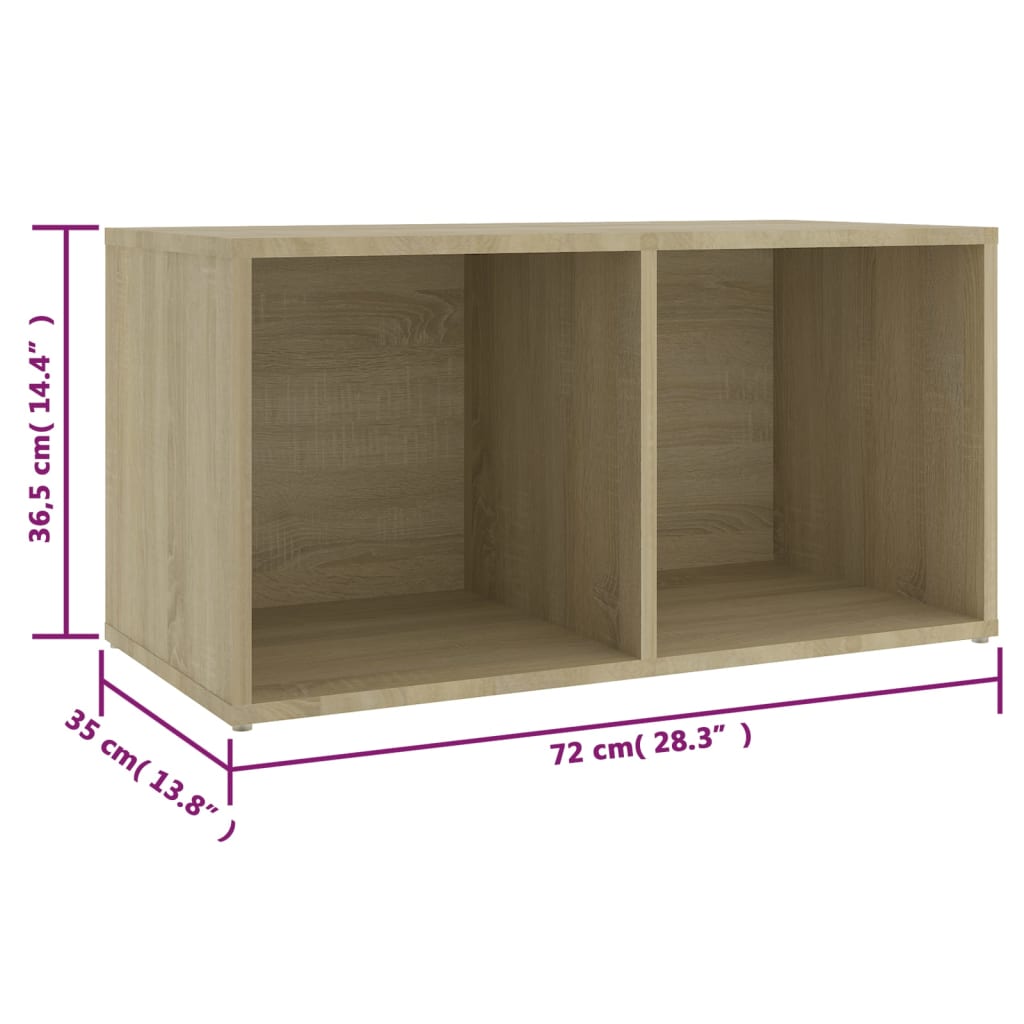 Móveis de TV 2 pcs 72x35x36,5 cm contraplacado carvalho sonoma