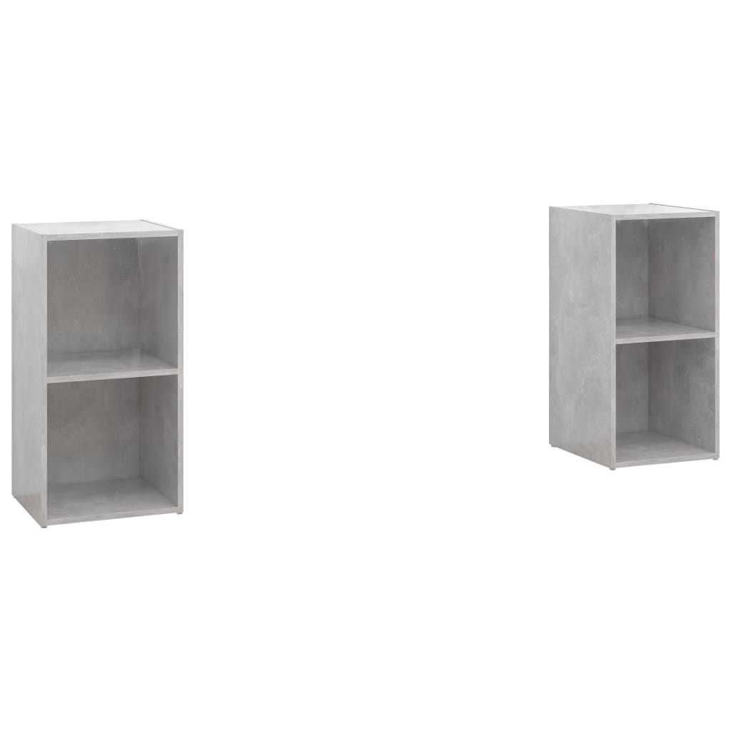 Móveis de TV 2 pcs 72x35x36,5 cm contraplacado cinzento cimento