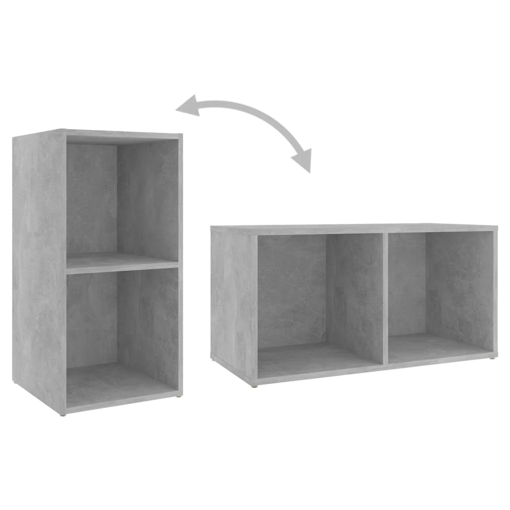 Móveis de TV 2 pcs 72x35x36,5 cm contraplacado cinzento cimento