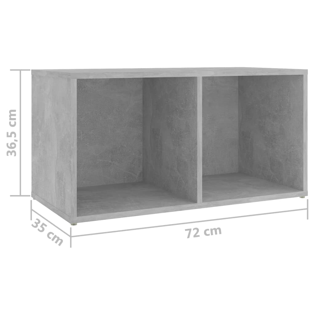 Móveis de TV 2 pcs 72x35x36,5 cm contraplacado cinzento cimento