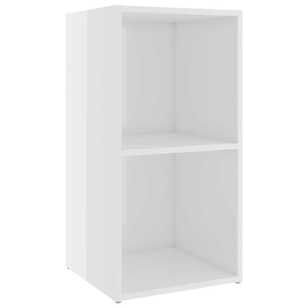 Móveis de TV 2 pcs 72x35x36,5 cm contraplacado branco brilhante