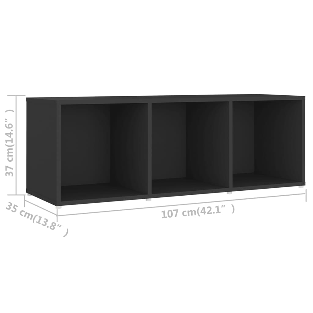 Móveis de TV 2 pcs 107x35x37 cm contraplacado cinzento