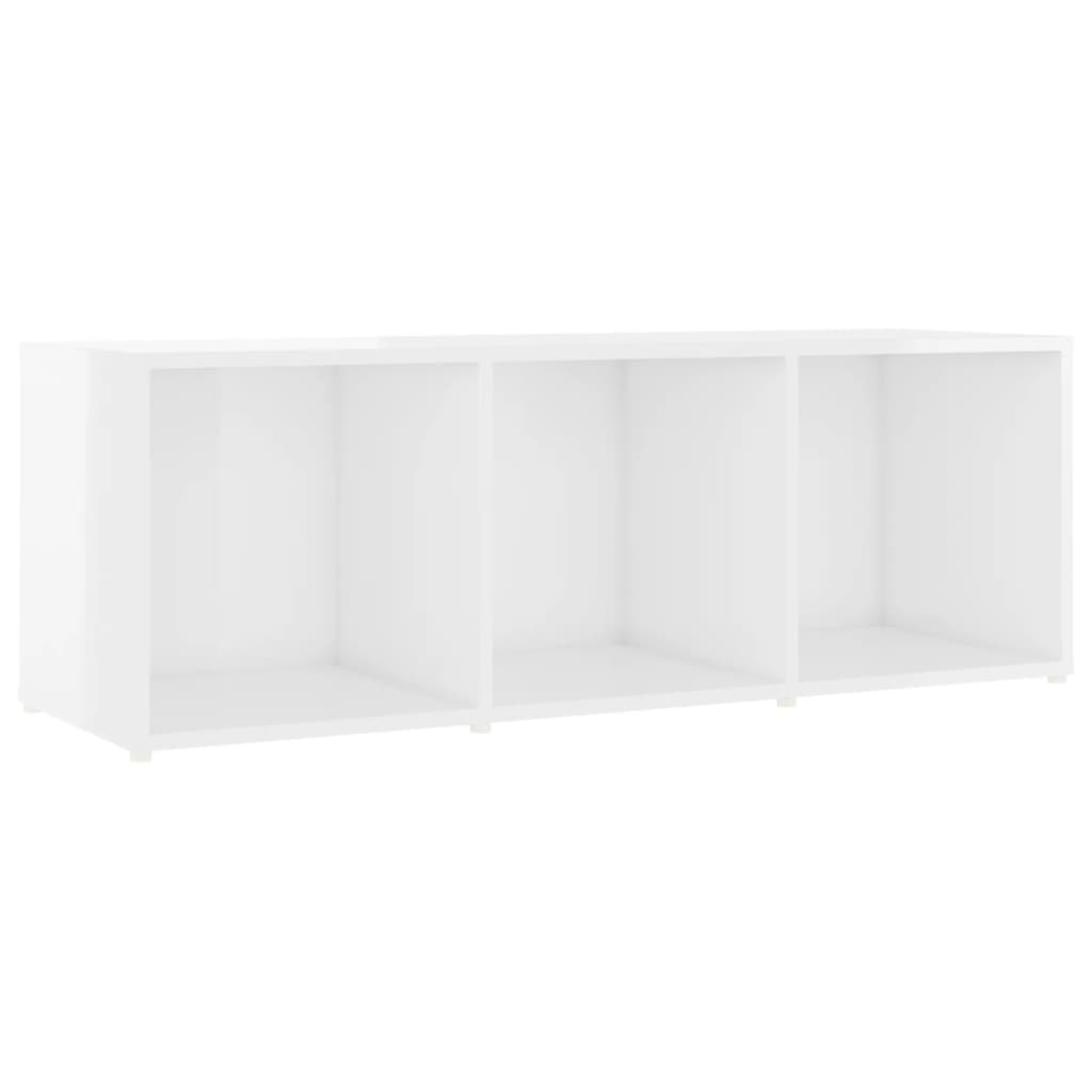 Móveis de TV 2 pcs 107x35x37 cm contraplacado branco brilhante