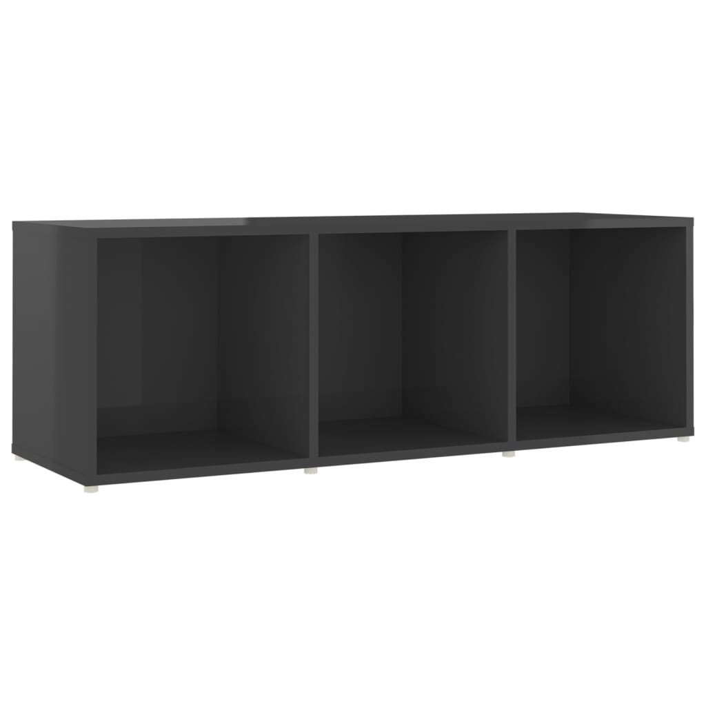 Móveis de TV 2 pcs 107x35x37 cm contraplacado cinza brilhante