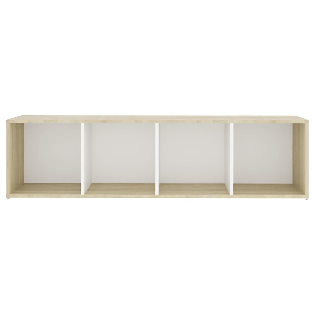 Móveis de TV 2pcs 142,5x35x36,5cm contrapl. branco/carv. sonoma