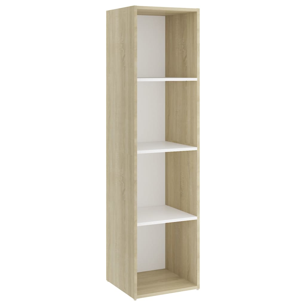 Móveis de TV 2pcs 142,5x35x36,5cm contrapl. branco/carv. sonoma