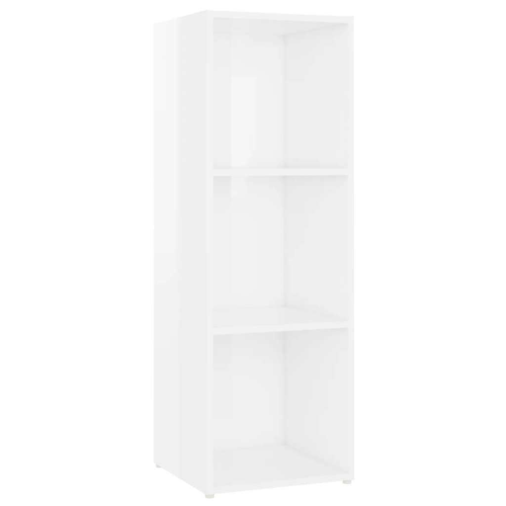 Móveis de TV 2 pcs 107x35x37 cm contraplacado branco brilhante