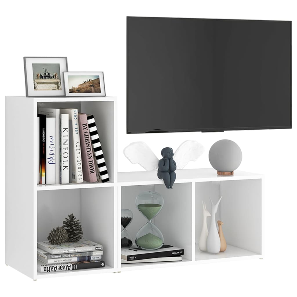 Móveis de TV 2 pcs 72x35x36,5 cm contraplacado branco