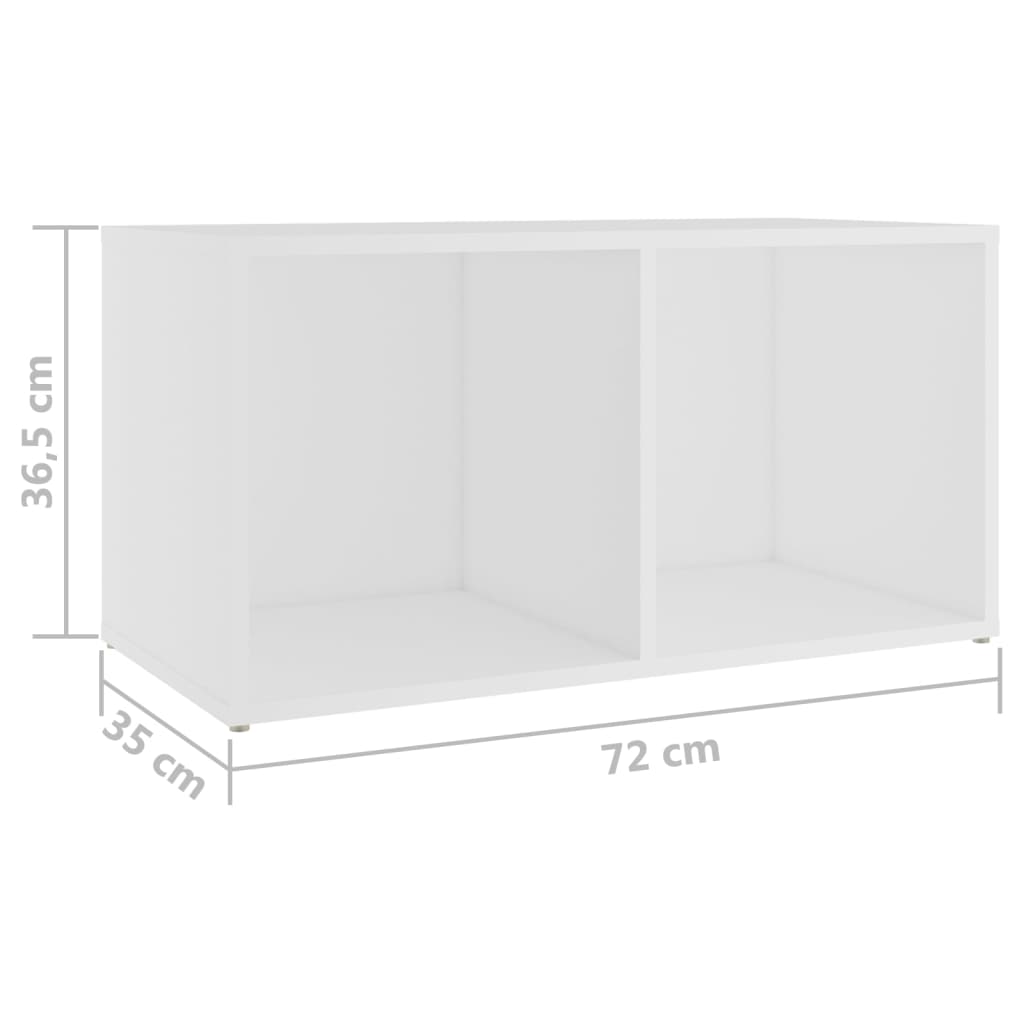 Móveis de TV 2 pcs 72x35x36,5 cm contraplacado branco