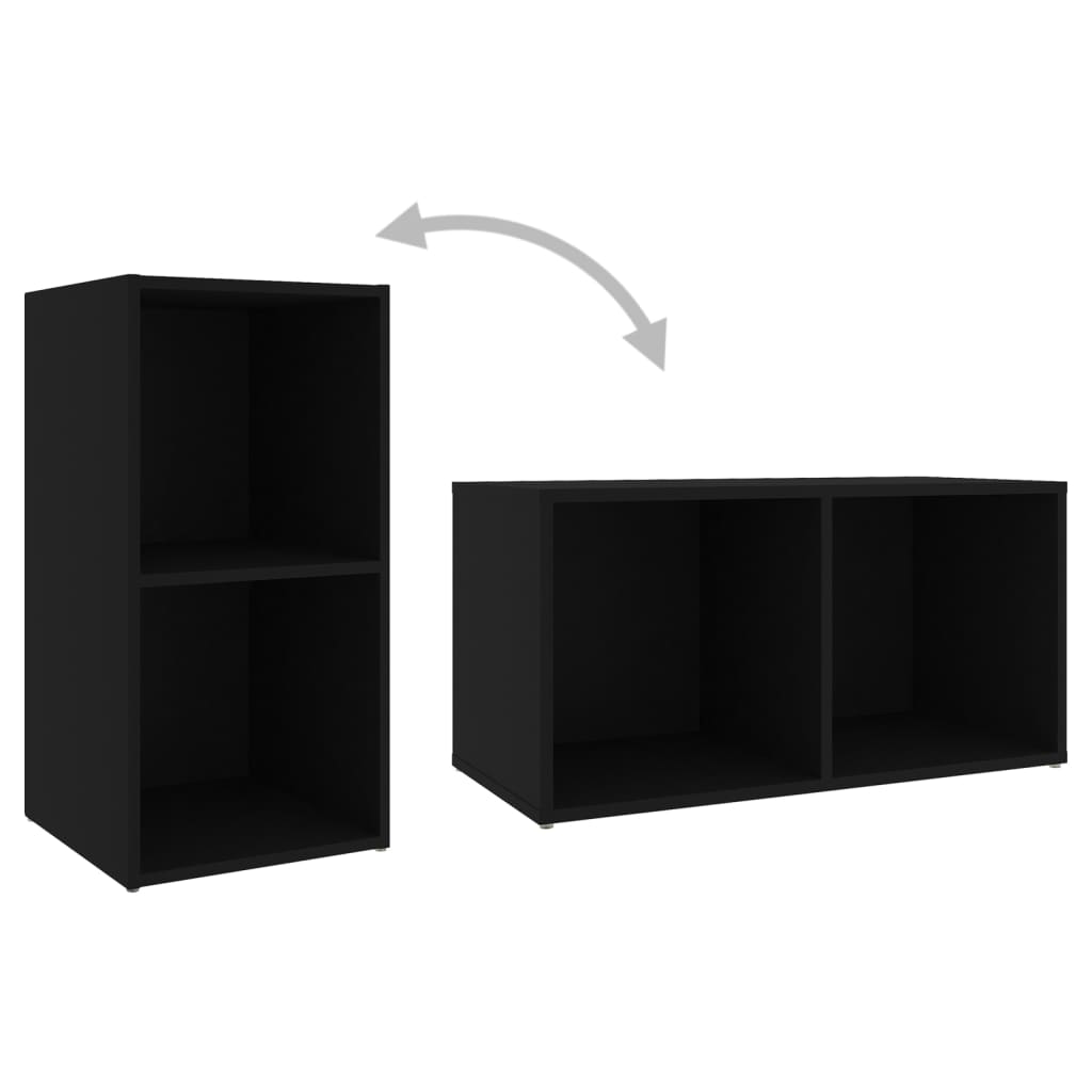 Móveis de TV 2 pcs 72x35x36,5 cm contraplacado preto