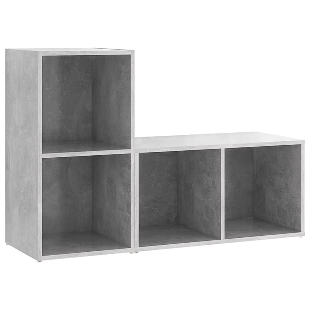 Móveis de TV 2 pcs 72x35x36,5 cm contraplacado cinzento cimento