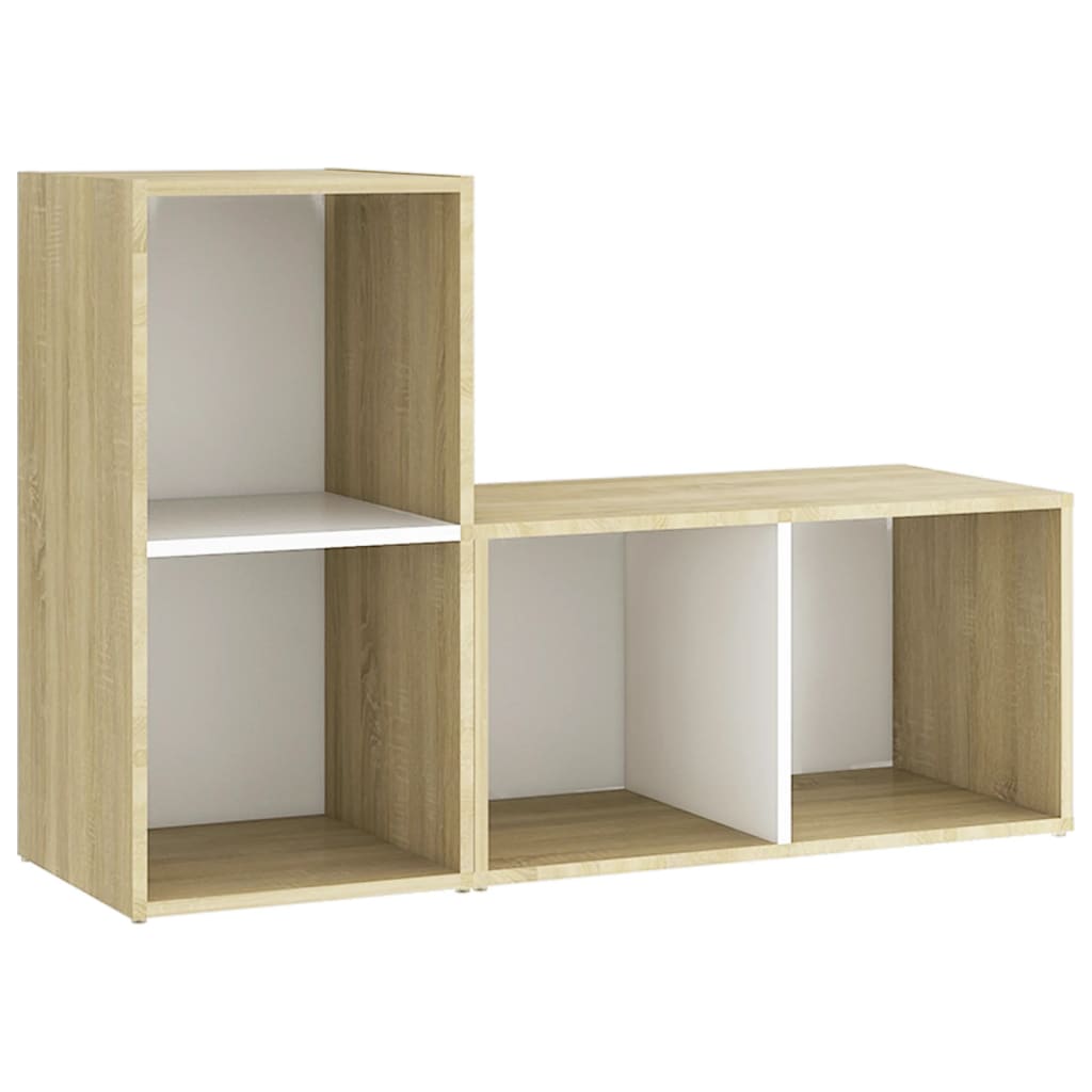 Móveis de TV 2 pcs 72x35x36,5cm contrap. branco/carvalho sonoma