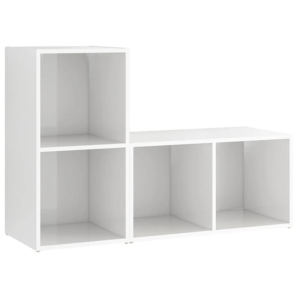 Móveis de TV 2 pcs 72x35x36,5 cm contraplacado branco brilhante