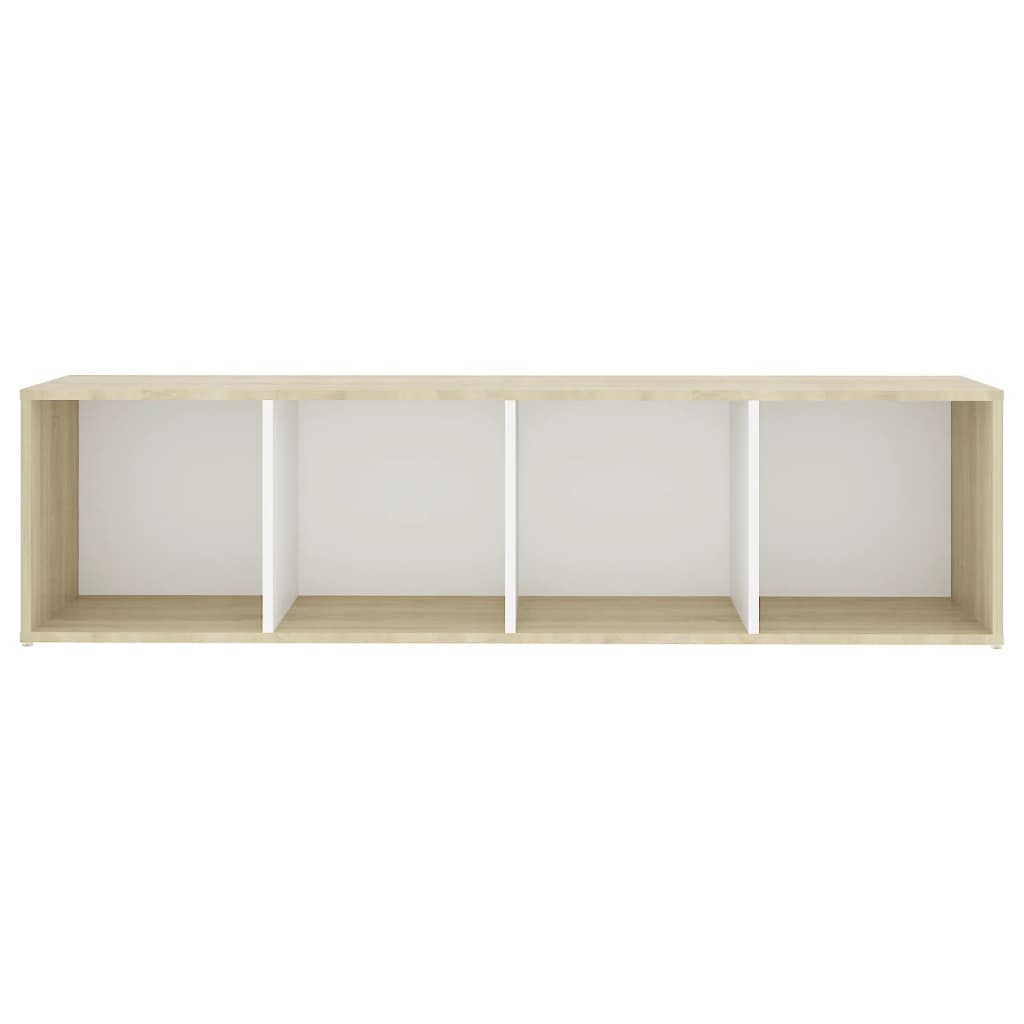 Móveis de TV 3pcs 142,5x35x36,5cm contrapl. branco/carv. sonoma