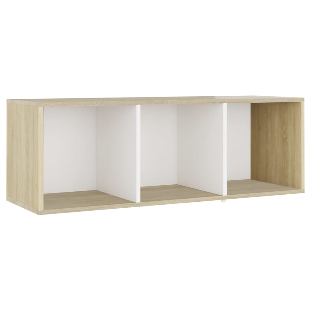 Móveis de TV 3pcs 107x35x37cm contrapl. branco/carvalho sonoma