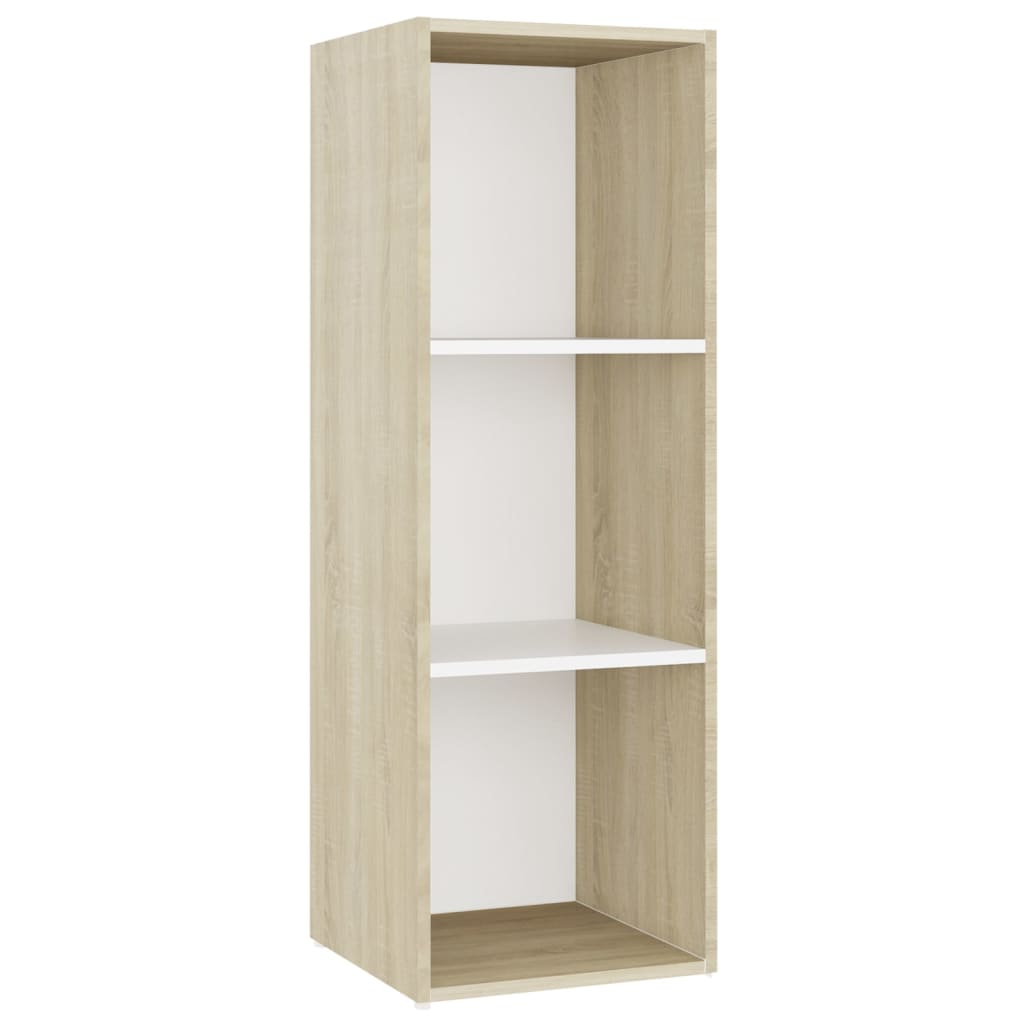 Móveis de TV 3pcs 107x35x37cm contrapl. branco/carvalho sonoma