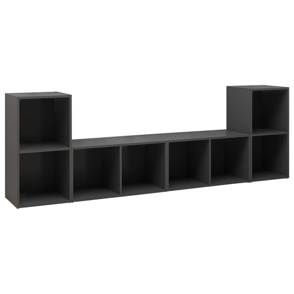 Móveis de TV 4 pcs 72x35x36,5 cm contraplacado cinzento