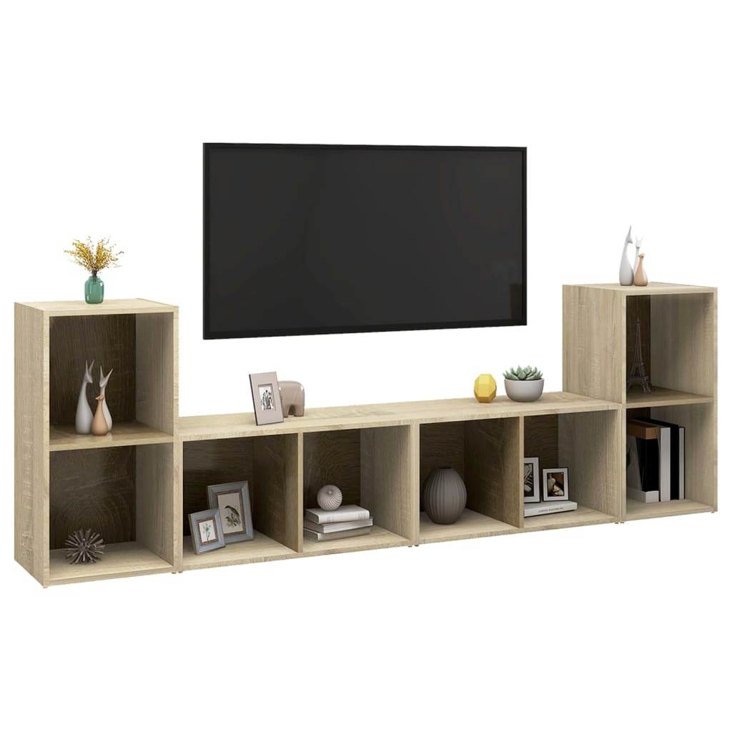 Móveis de TV 4 pcs 72x35x36,5 cm contraplacado carvalho sonoma