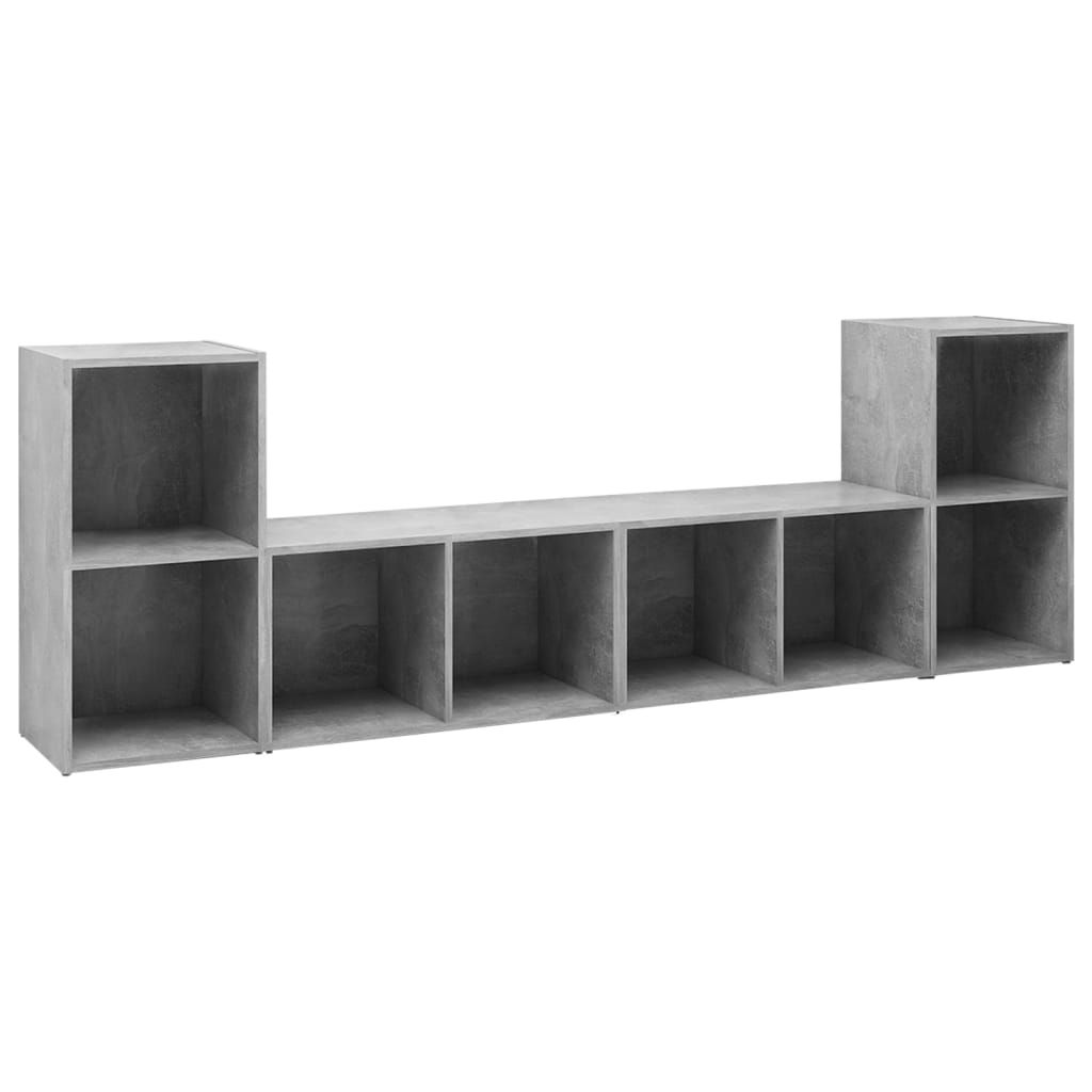 Móveis de TV 4 pcs 72x35x36,5 cm contraplacado cinzento cimento