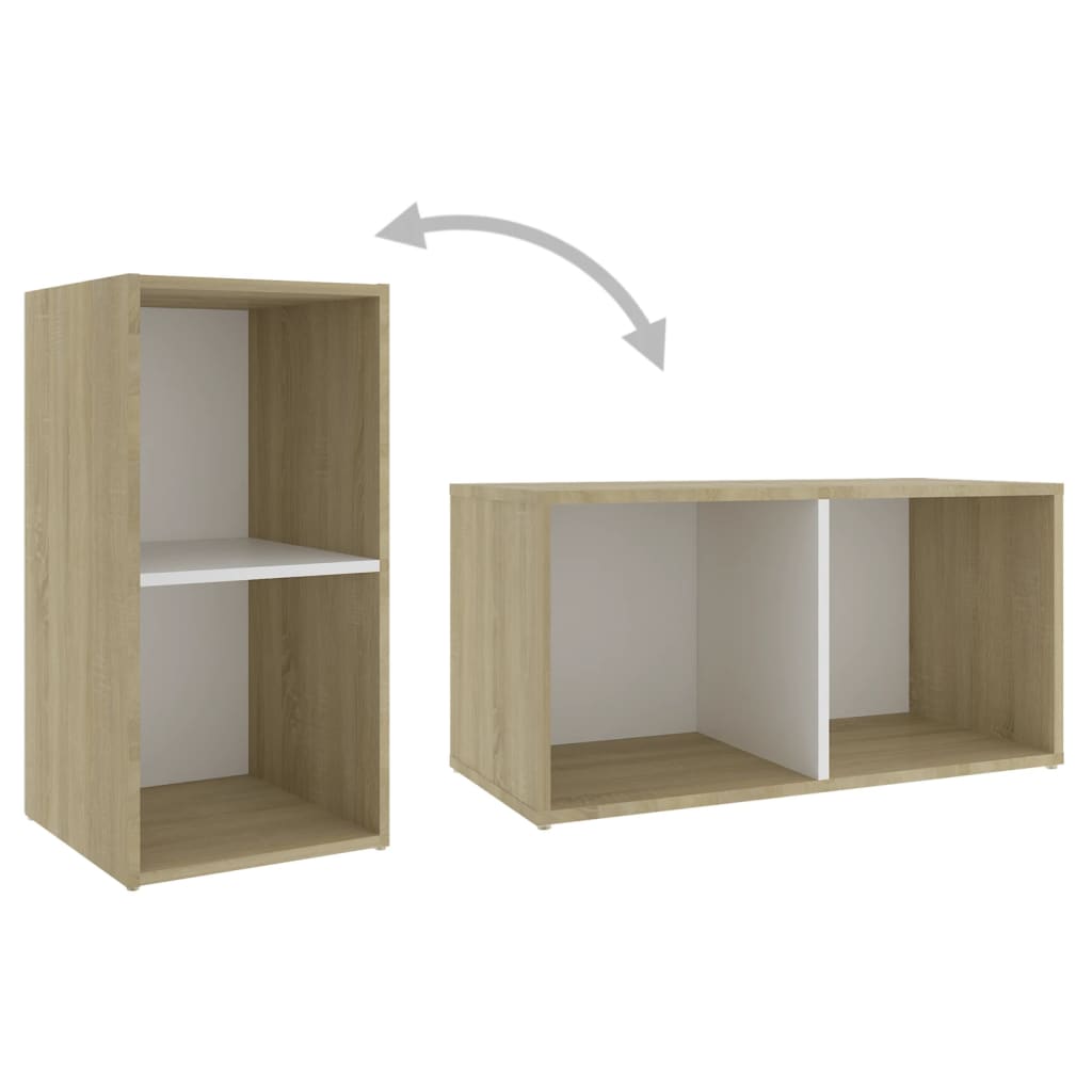 Móveis de TV 4 pcs 72x35x36,5cm contrap. branco/carvalho sonoma