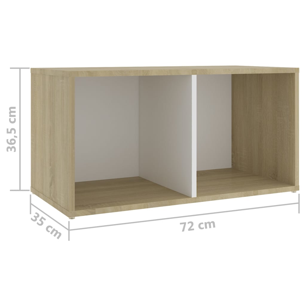 Móveis de TV 4 pcs 72x35x36,5cm contrap. branco/carvalho sonoma