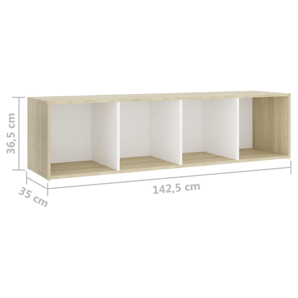 3 pcs conjunto móveis de TV contraplacado branco e carv. sonoma