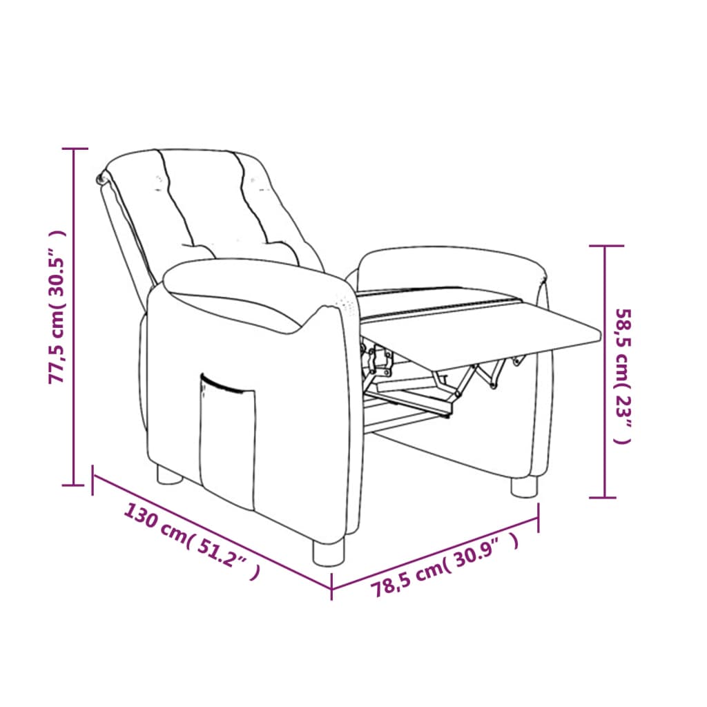 Poltrona reclinável tecido de microfibra castanho