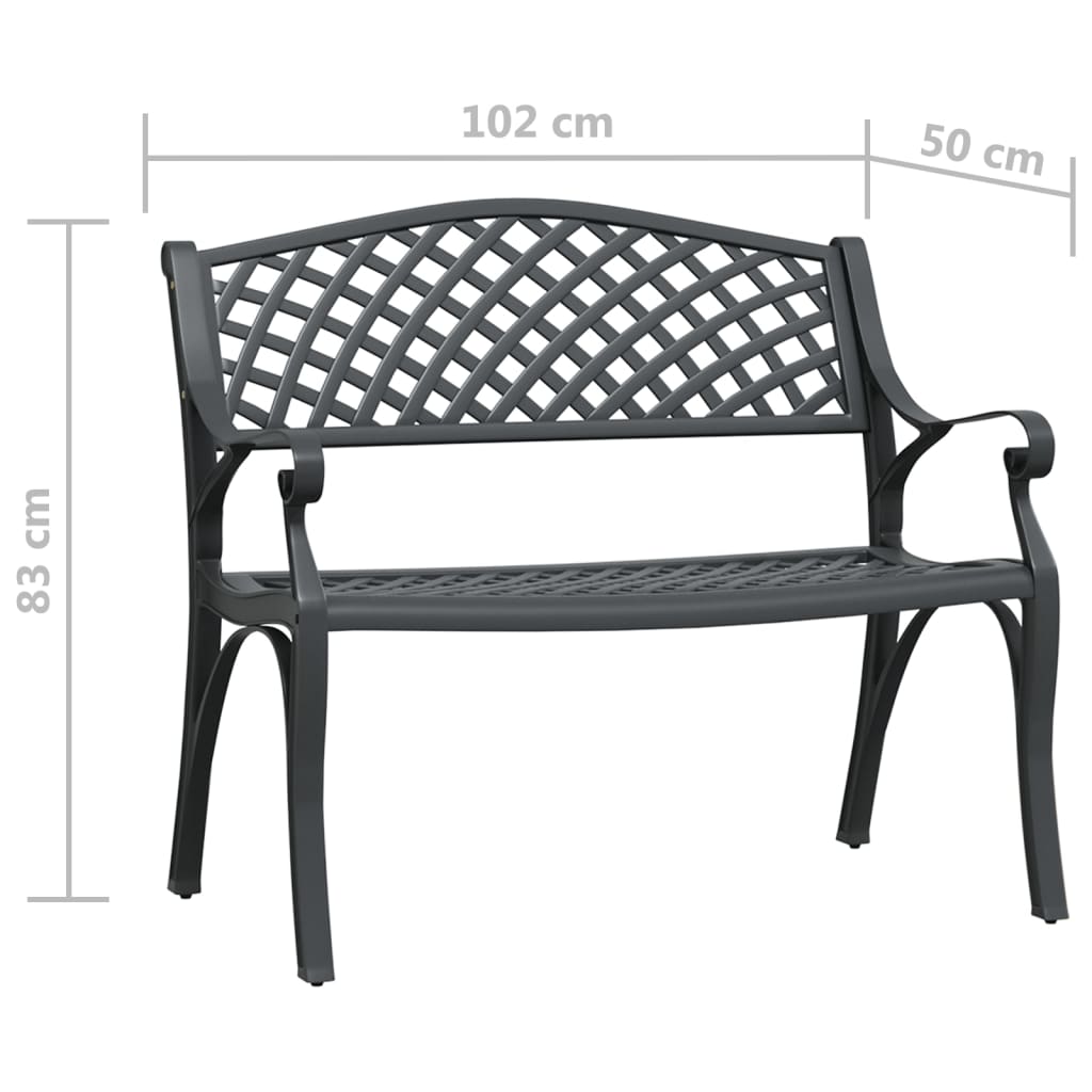 Banco de jardim 102 cm alumínio fundido preto