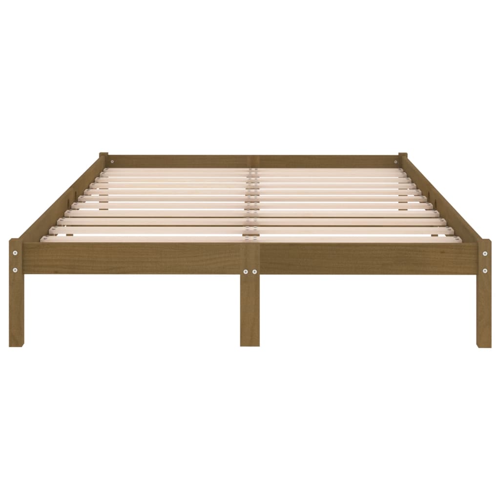 Estrutura de cama super king 180x200 cm madeira castanho-mel