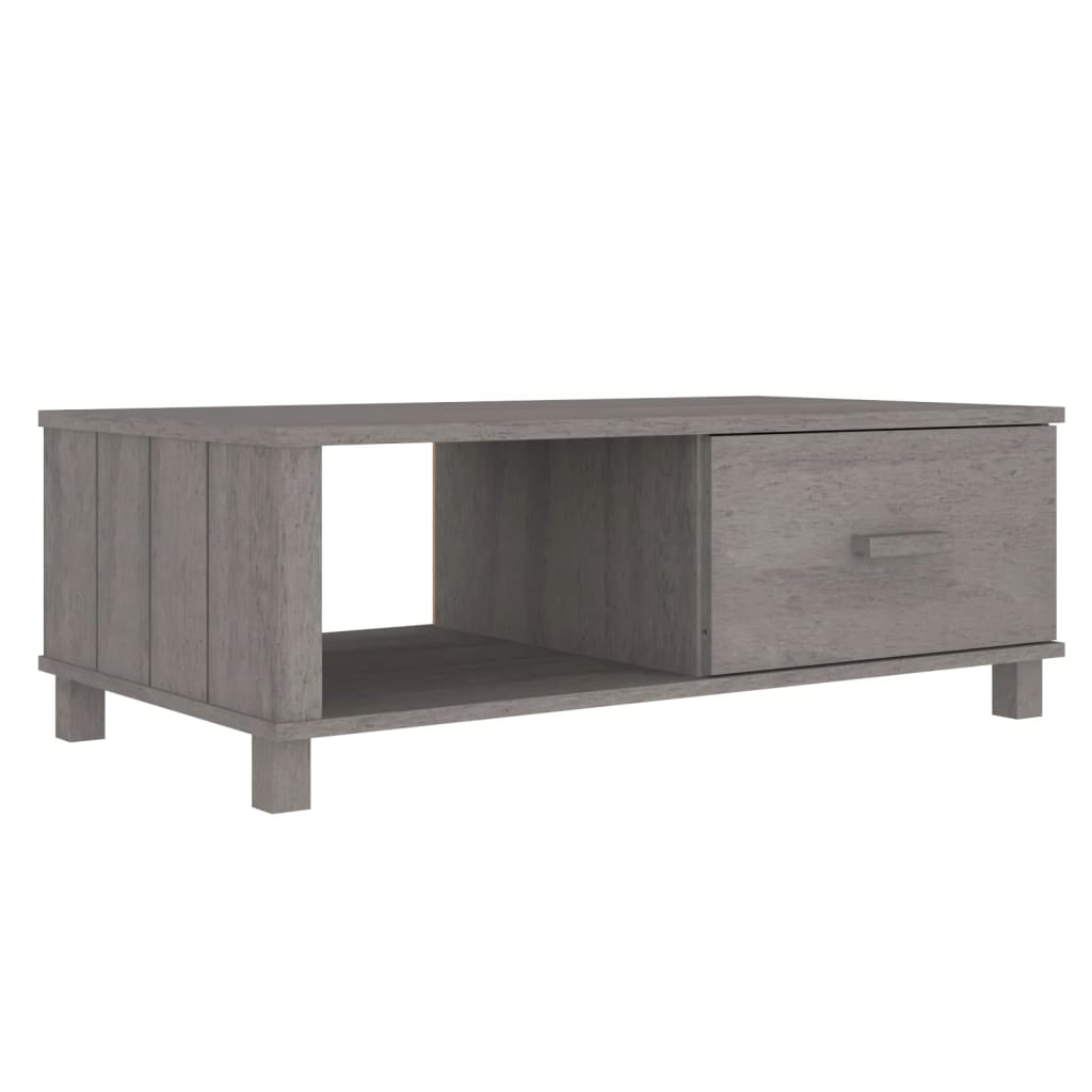 Mesa de centro HAMAR 100x55x35 cm pinho maciço cinza-claro